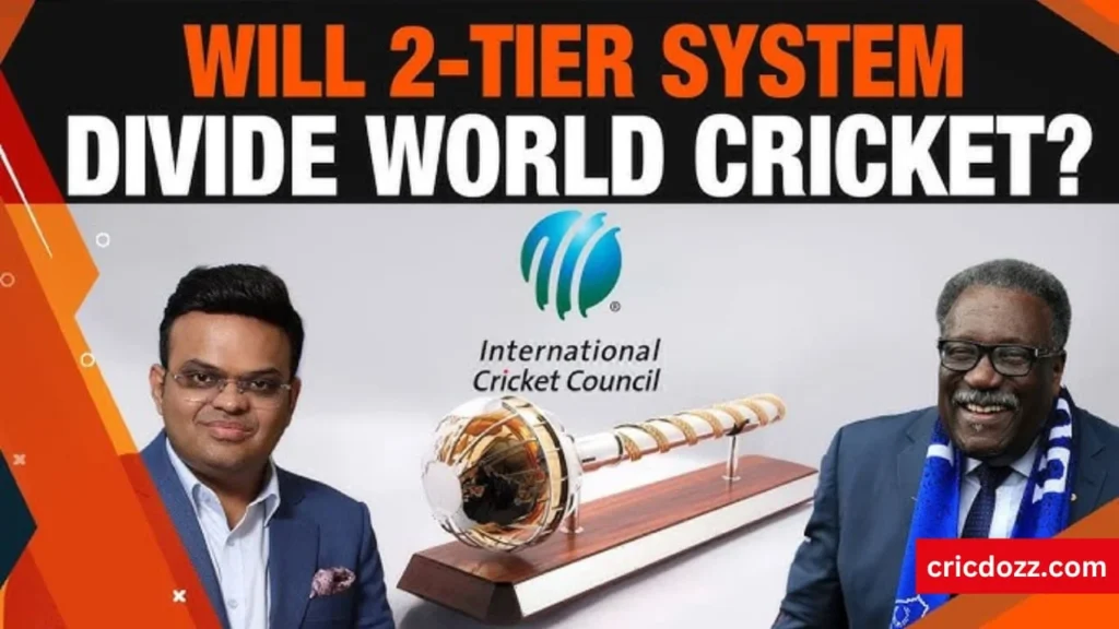 What is the two-tier system in test cricket?